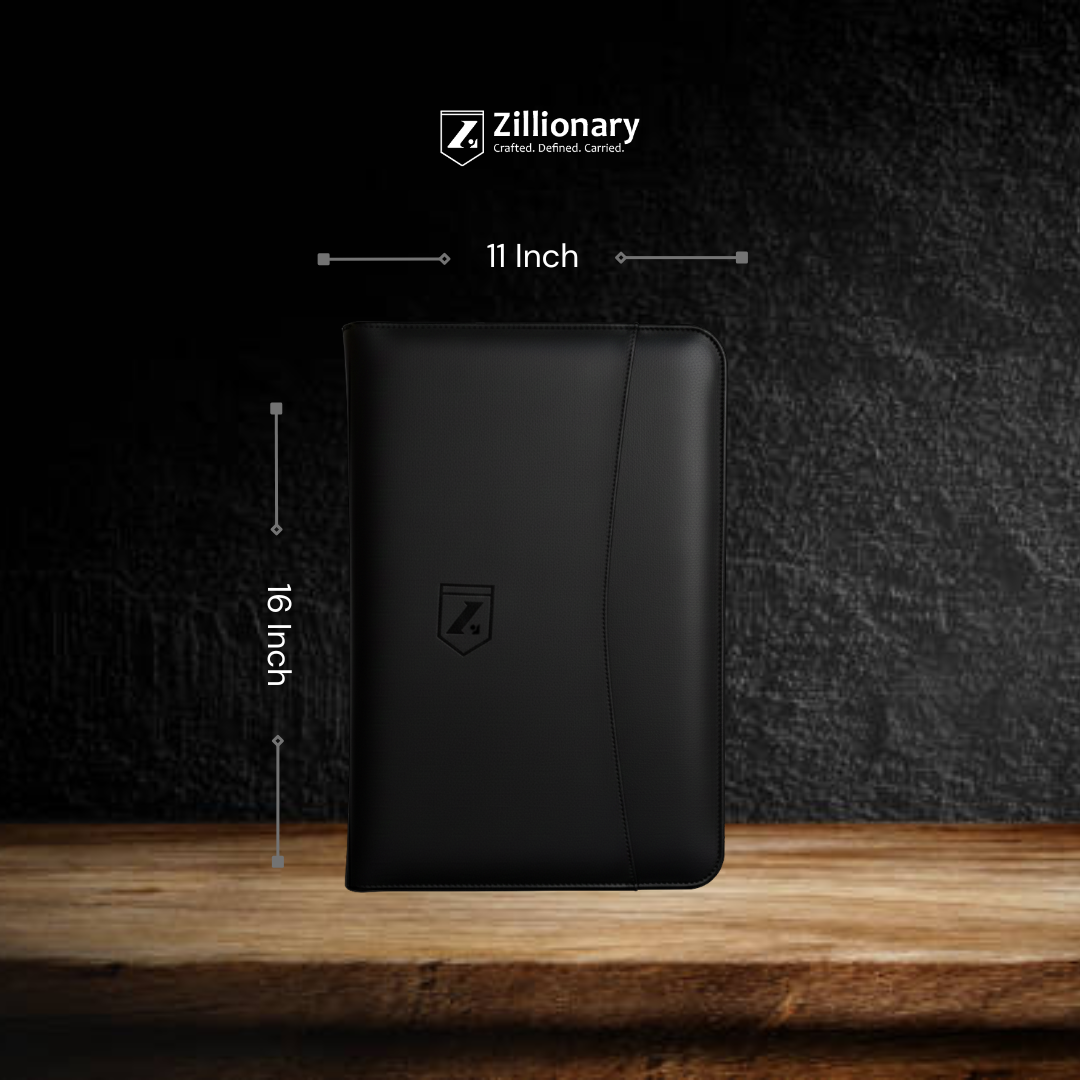 Zillionary Full Black Refined Organizer side profile showing its slim and durable design
