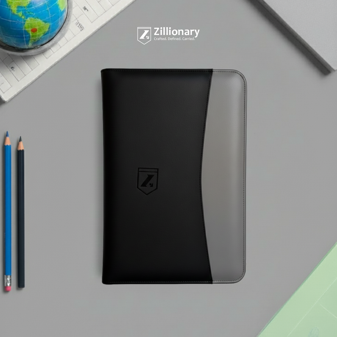 Zillionary Document Organizer interior with card holders and multiple pockets