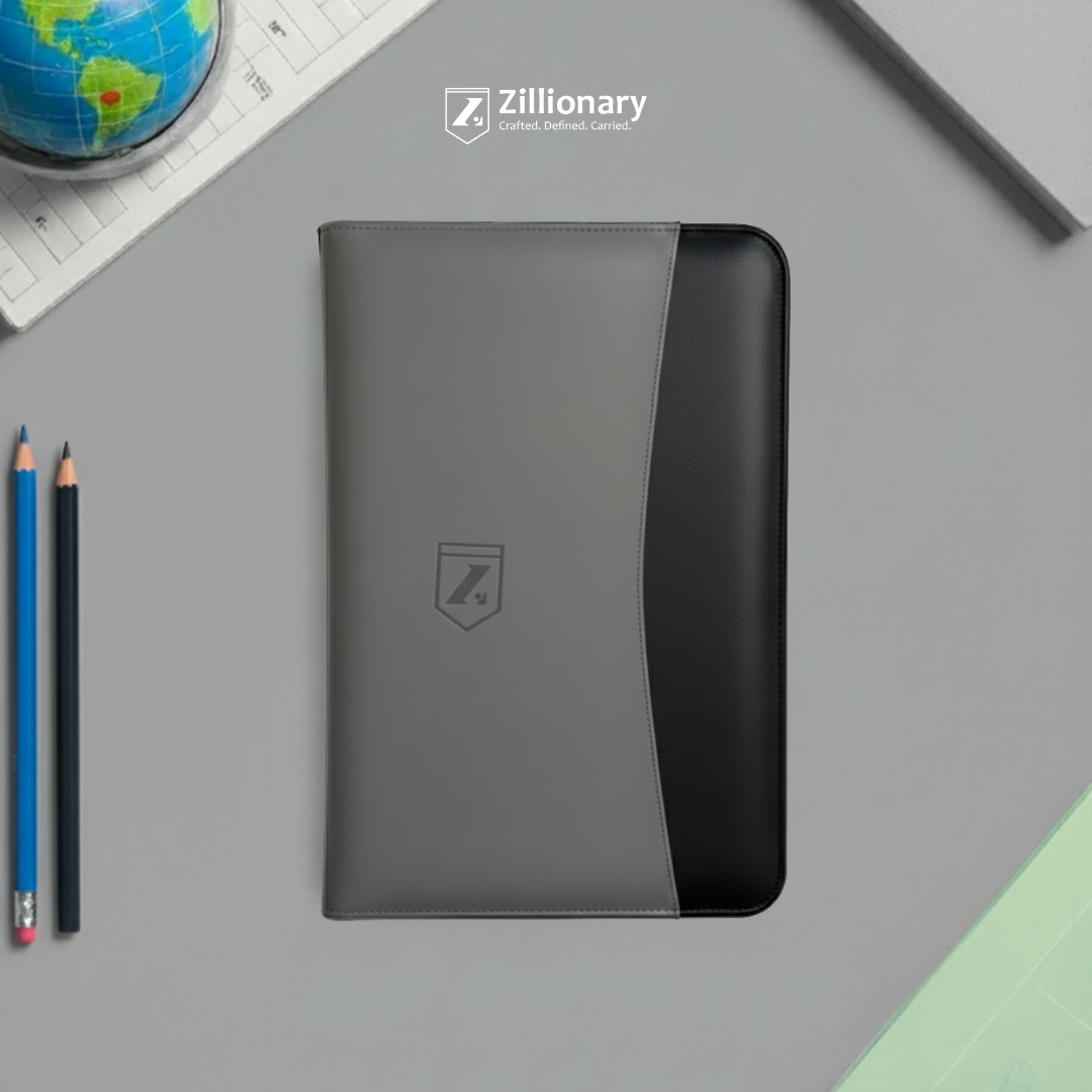 Zillionary Document Organizer Grey & Black in professional lifestyle use